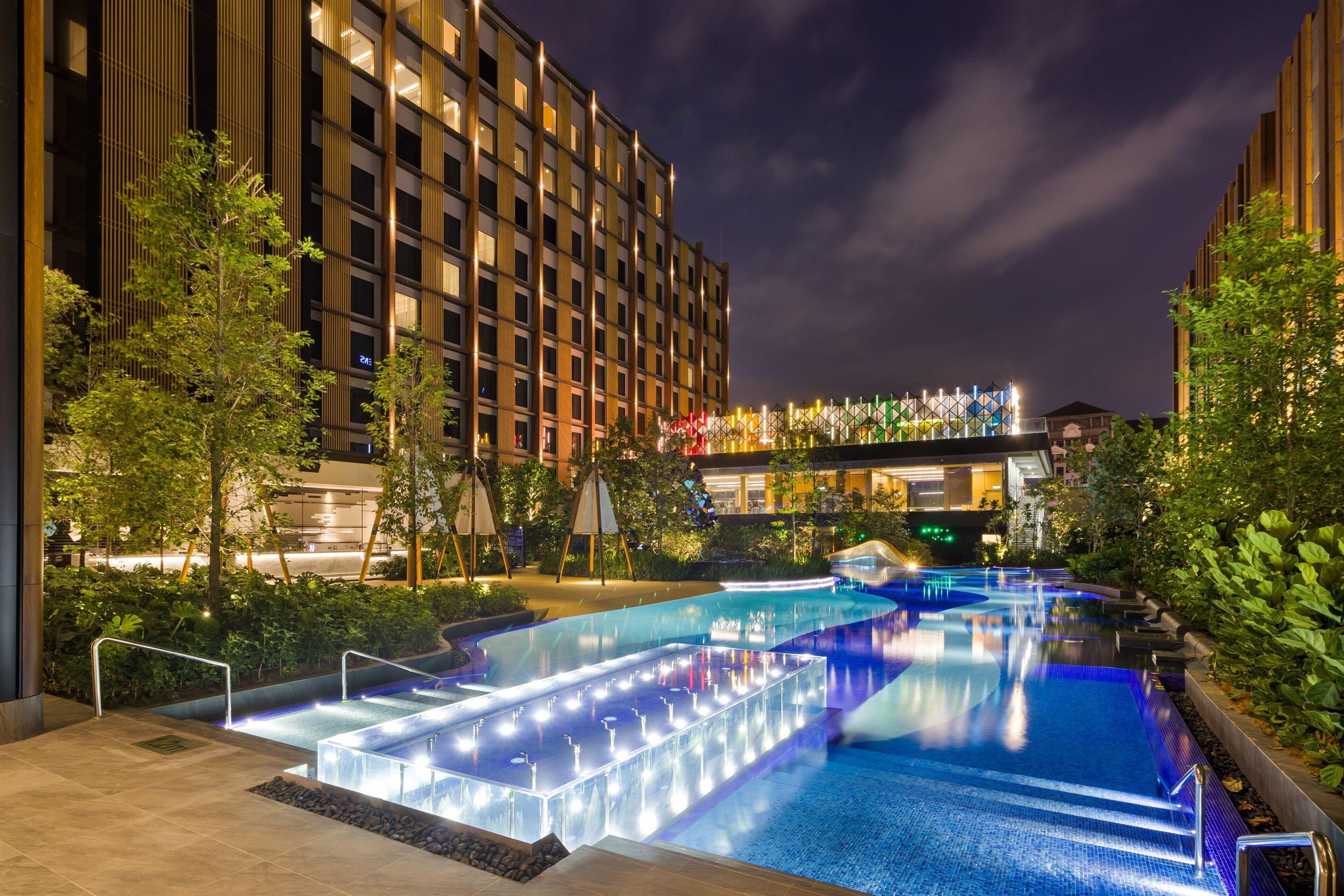 M Resort Hotel at night